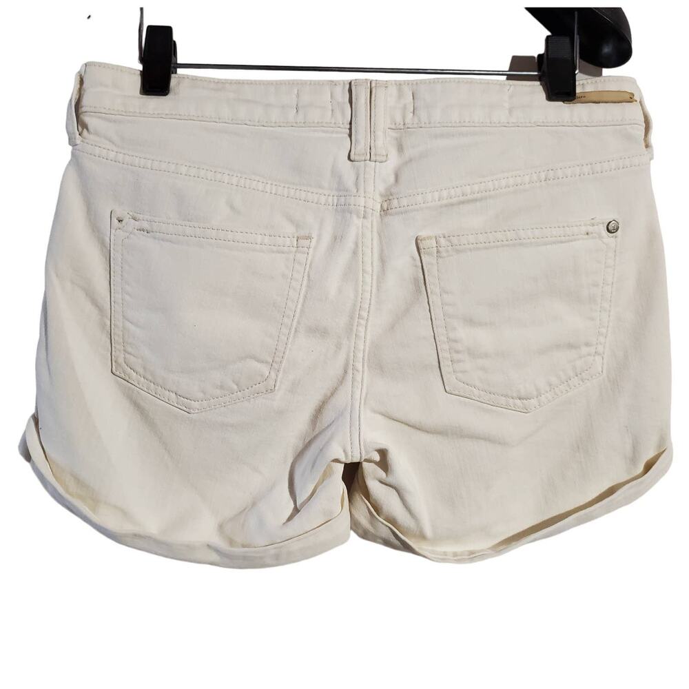 Pilcro and the Letterpress Anthropologie Stet Cuffed White Jean Shorts Womens 26 - Picture 2 of 12